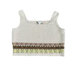 Amour Vert Cream and Brown Tank Top